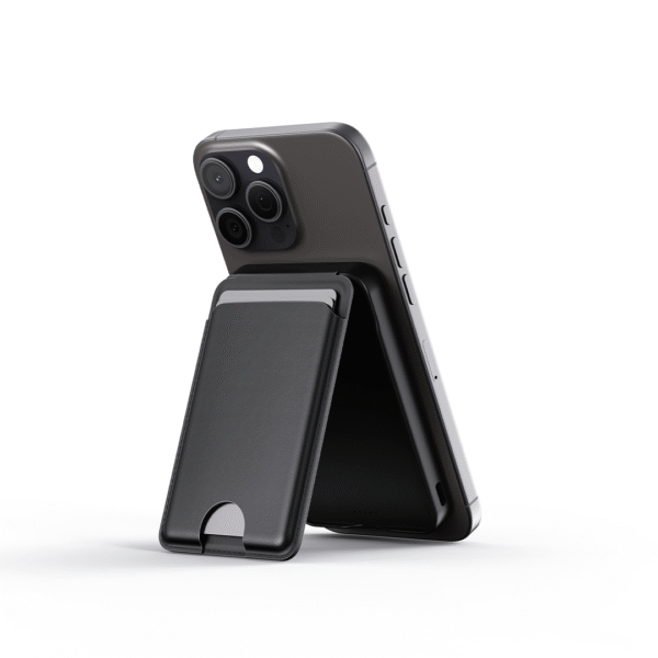 MAGPOWER PRO – Sleek 5000mAh Wallet-Style Power Bank with 15W Wireless Charging, Built-In Cable & Phone Stand