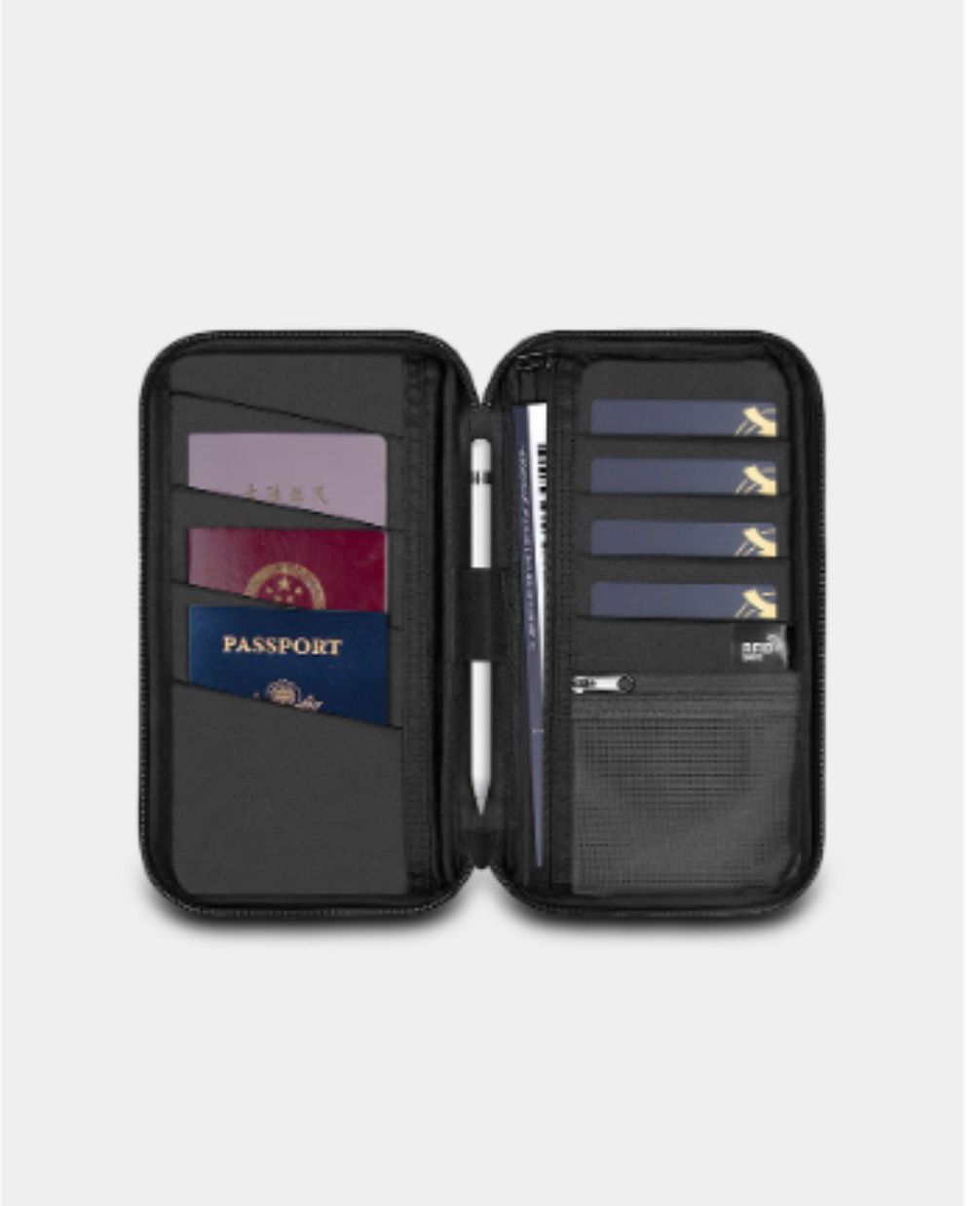 TRAVEL MATE | RFID Safe Polyester Travel Organizer with Dual Functionality