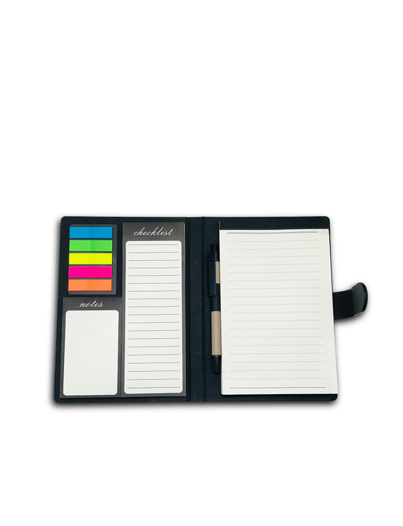STATIONOTEBOOK – Stylish Stationery Notebook with Magnet Closure and Sticky Notes