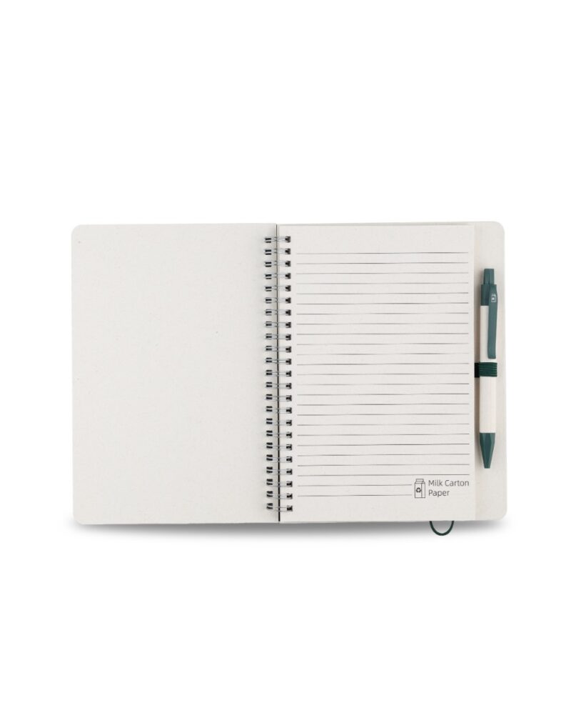 MILKY NOTE – A5 Hard Cover Spiral Notebook with Milk Paper and Ruler