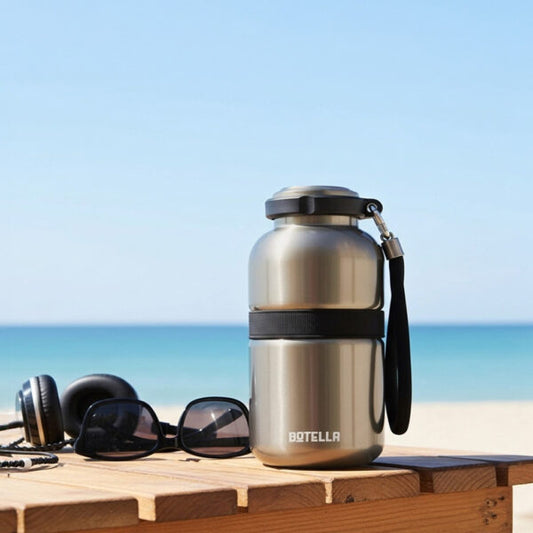 PRIME FLASK ? Premium 420ml Double-Wall Stainless Steel Flask with Vacuum Insulation & Leak-Proof Silicone Seal