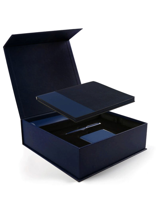 AGENDA WELCOME SET – Complete Corporate Gift Set with Notebook, Pen, RFID Holder & Flask