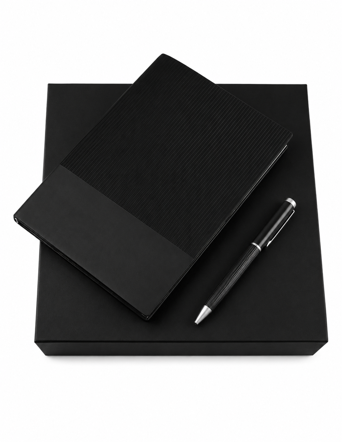 AGENDA WELCOME SET – Complete Corporate Gift Set with Notebook, Pen, RFID Holder & Flask