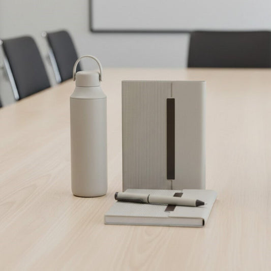 EMPLOYEE WELCOME SET ? Premium 5-Piece Onboarding Gift Pack with 600ml Vacuum Bottle, PU Notebook & Metal Pen