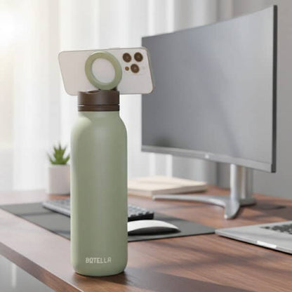 BOTELLA ULTRA – Durable Eco-Friendly Stainless Steel Water Bottle with MagSafe Phone Holder & Wide Opening for Easy Cleaning