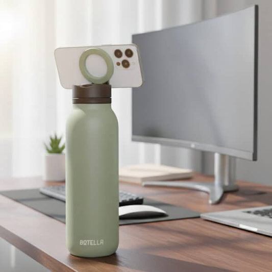 BOTELLA ULTRA – Durable Eco-Friendly Stainless Steel Water Bottle with MagSafe Phone Holder & Wide Opening for Easy Cleaning