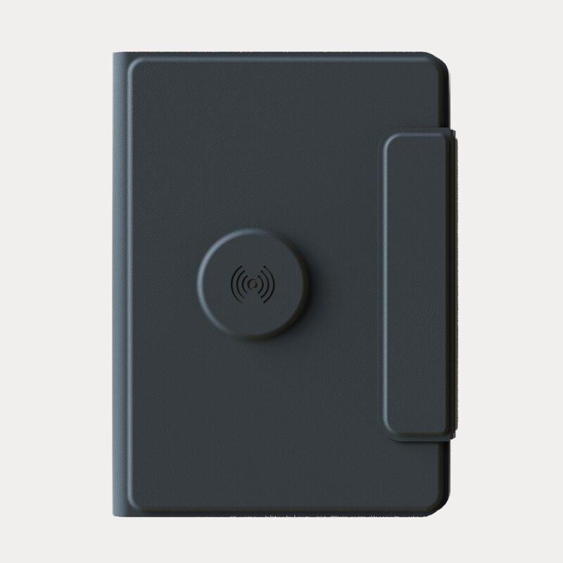 FLAPNOTE POWER – Elegant PU Notebook with 64 Sheets & Built-In 5000mAh Wireless Charging Power Bank for On-the-Go Productivity