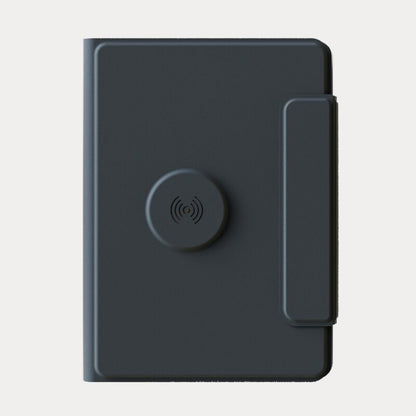 FLAPNOTE POWER – Elegant PU Notebook with 64 Sheets & Built-In 5000mAh Wireless Charging Power Bank for On-the-Go Productivity