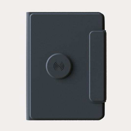 FLAPNOTE POWER – Elegant PU Notebook with 64 Sheets & Built-In 5000mAh Wireless Charging Power Bank for On-the-Go Productivity