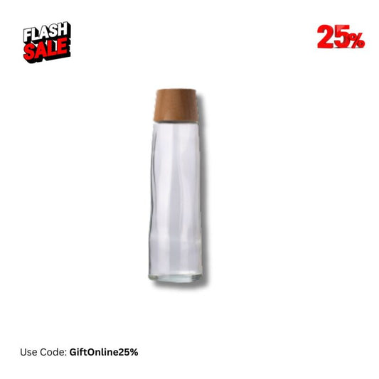 CALYPSO GLASS Bottle – Transparent 750ml with Bamboo Lid