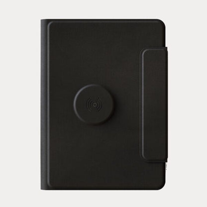 FLAPNOTE POWER – Elegant PU Notebook with 64 Sheets & Built-In 5000mAh Wireless Charging Power Bank for On-the-Go Productivity