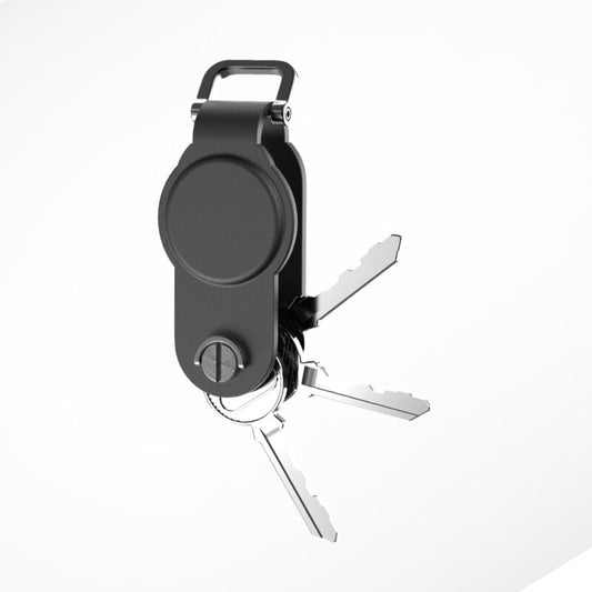 ROUNDFY KEY ? Durable Recycled PU Key Organizer with Dual Findy Tracking for Apple FindMy & Google Hub