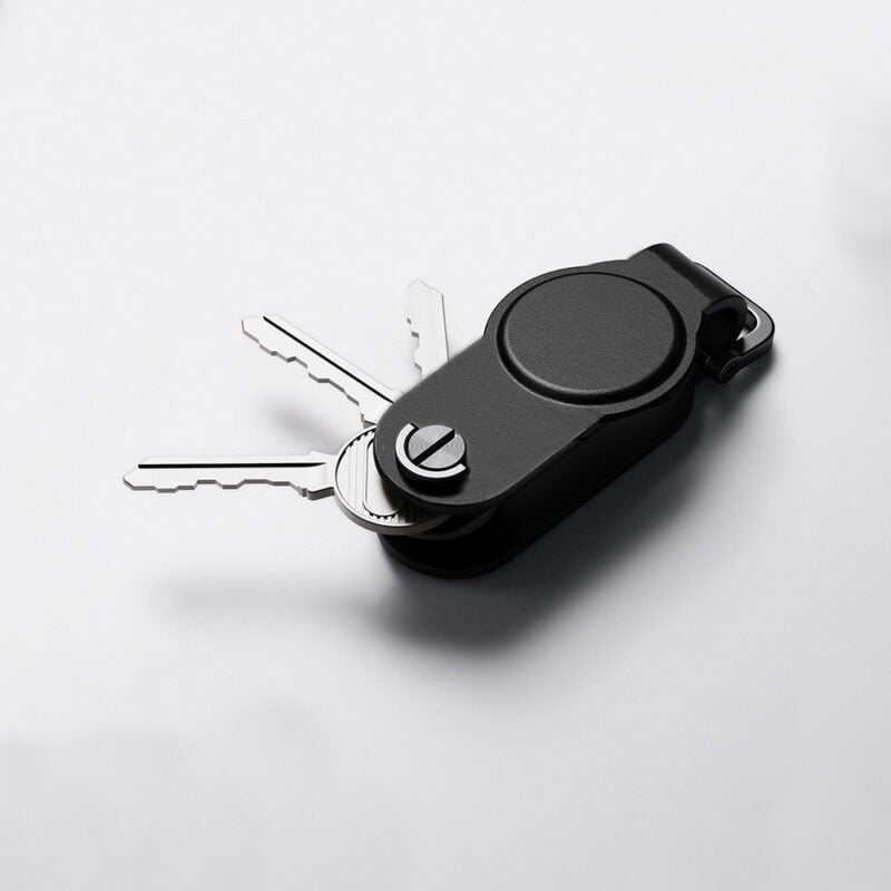 ROUNDFY KEY ? Durable Recycled PU Key Organizer with Dual Findy Tracking for Apple FindMy & Google Hub