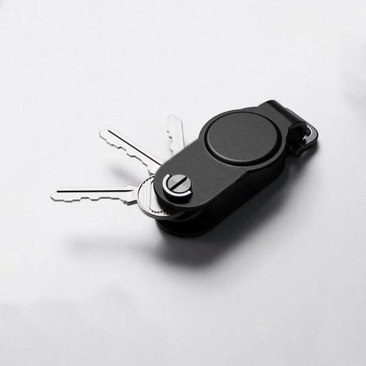 ROUNDFY KEY ? Durable Recycled PU Key Organizer with Dual Findy Tracking for Apple FindMy & Google Hub
