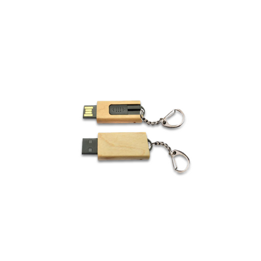 BAMBOO USB 16GB – Eco-Friendly USB Drive with Metal Keychain for Easy Portability