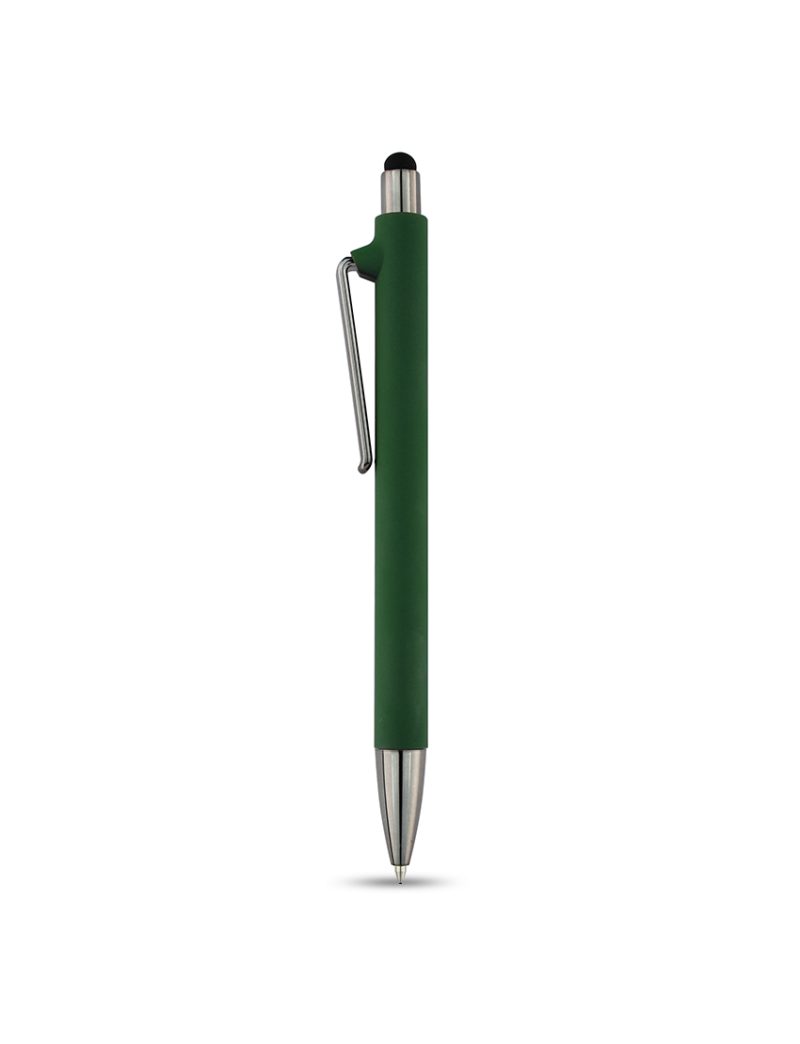 SPLENDID PEN – Versatile Rubberized Barrel Pen with Stylus and Semi-Gel Ink