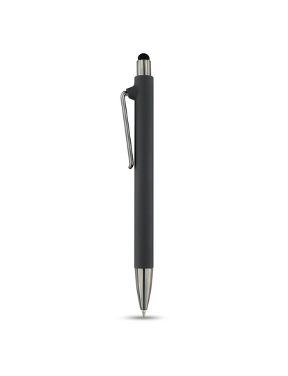 SPLENDID PEN – Versatile Rubberized Barrel Pen with Stylus and Semi-Gel Ink