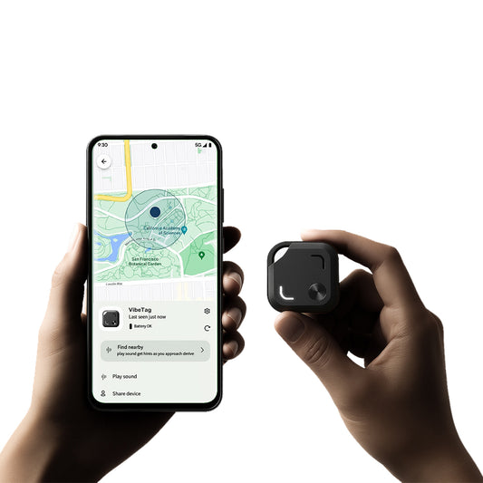 VIBE TAG ? Sleek Matte Finish Dual Tracking Key Finder with Apple Find My &amp; Google Hub Support, 1-Year Battery Life