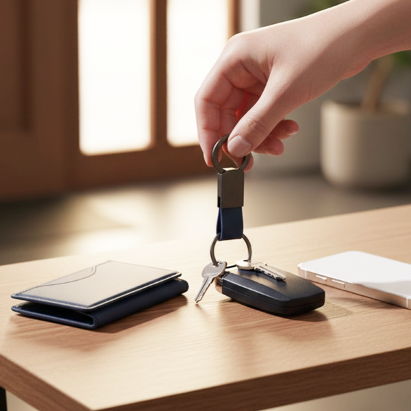 KEY KEEPER ? Elegant PU Leather & Metal Durable Keychain with Sleek Design