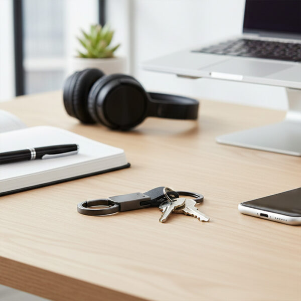 KEY KEEPER ? Elegant PU Leather & Metal Durable Keychain with Sleek Design