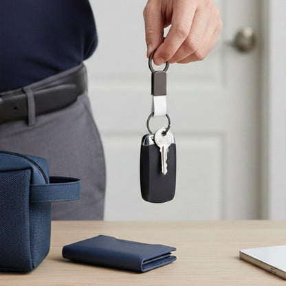 KEY KEEPER ? Elegant PU Leather & Metal Durable Keychain with Sleek Design
