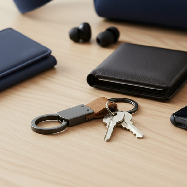 KEY KEEPER ? Elegant PU Leather & Metal Durable Keychain with Sleek Design