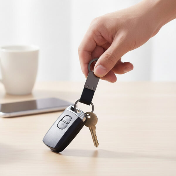 KEY KEEPER ? Elegant PU Leather & Metal Durable Keychain with Sleek Design