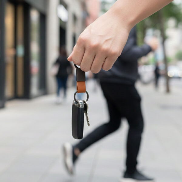KEY KEEPER ? Elegant PU Leather & Metal Durable Keychain with Sleek Design