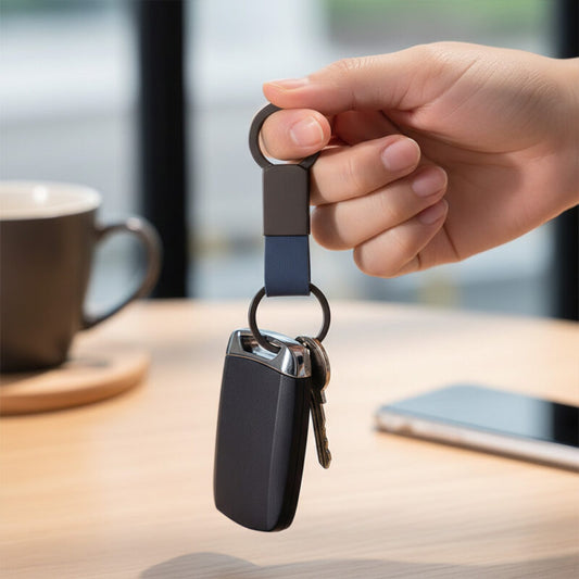 KEY KEEPER ? Elegant PU Leather & Metal Durable Keychain with Sleek Design