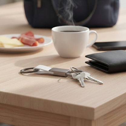 KEY KEEPER ? Elegant PU Leather & Metal Durable Keychain with Sleek Design