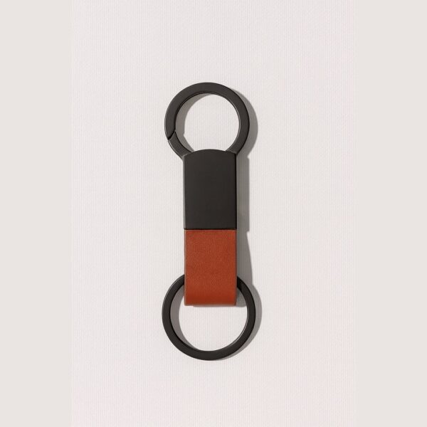 KEY KEEPER ? Elegant PU Leather & Metal Durable Keychain with Sleek Design