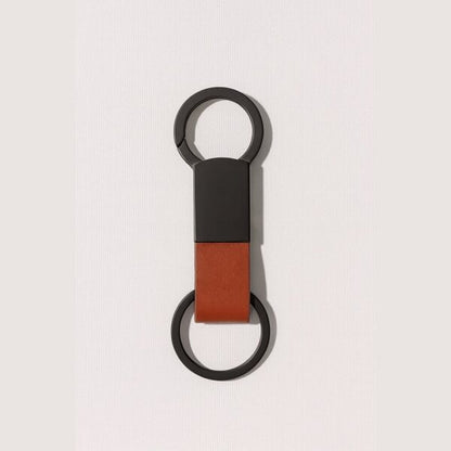 KEY KEEPER ? Elegant PU Leather & Metal Durable Keychain with Sleek Design