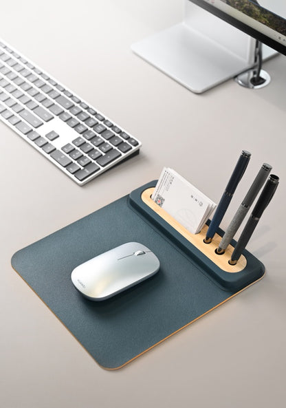SOFTI MOUSEPAD – Eco-Friendly Foldable Mousepad with Bamboo Organizer for Phones and Pens
