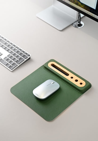 SOFTI MOUSEPAD – Eco-Friendly Foldable Mousepad with Bamboo Organizer for Phones and Pens
