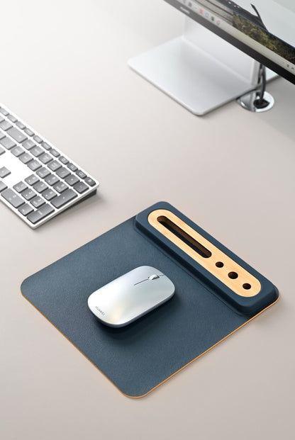 SOFTI MOUSEPAD – Eco-Friendly Foldable Mousepad with Bamboo Organizer for Phones and Pens