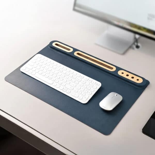SOFTIDESK ORGANIZER – Eco-Friendly Desk Mat with Bamboo Holders for Ultimate Organization