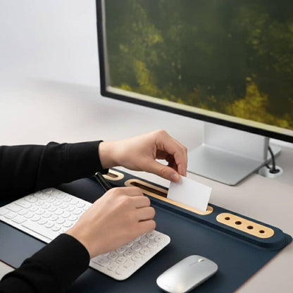 SOFTIDESK ORGANIZER – Eco-Friendly Desk Mat with Bamboo Holders for Ultimate Organization