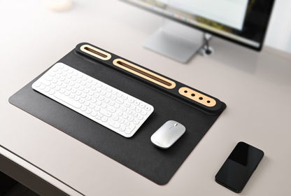 SOFTIDESK ORGANIZER – Eco-Friendly Desk Mat with Bamboo Holders for Ultimate Organization