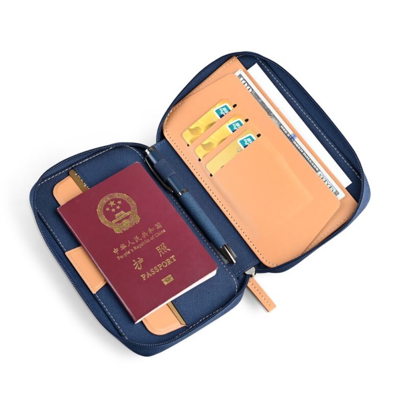 RPET TRAVI – Eco-Friendly Travel Wallet with Multiple Slots and Zipper Closure