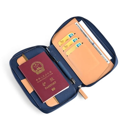 RPET TRAVI – Eco-Friendly Travel Wallet with Multiple Slots and Zipper Closure
