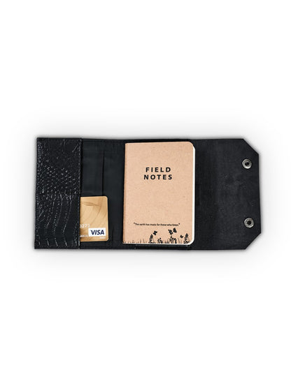 CROCO PASSPORT – Luxurious Crocodile Leatherette Passport Holder with Notepad