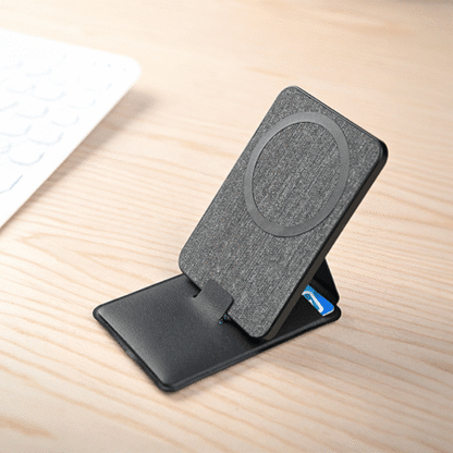 SMART ID Dark Grey – Versatile ID Holder with Built-in Tracker and Phone Stand