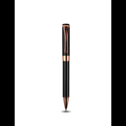 CHARM PEN – Elegant Black and Rose Gold Ballpoint Pen with Engraving Mirror Effect