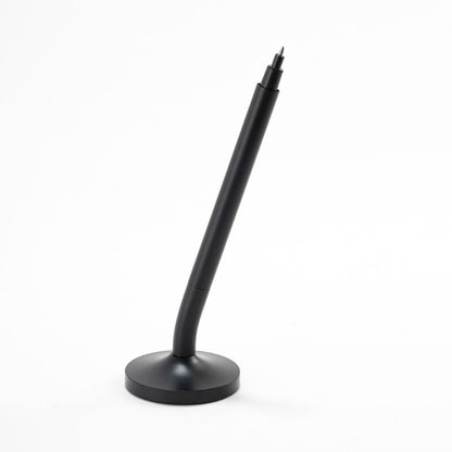 DESK MAGPEN ? Sleek Matte Black Aluminum Roller Pen with 0.7mm Blue Ink & Matching Stainless Steel Base