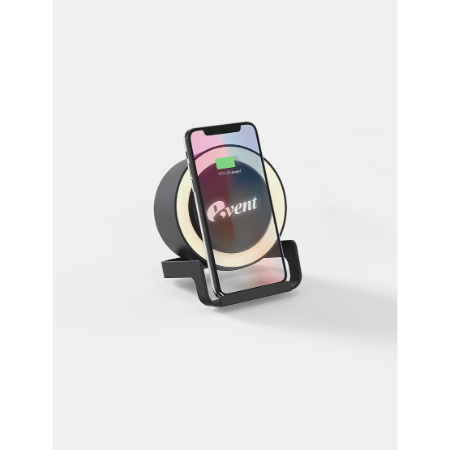 NIGHT LIGHT SPEAKER – Black Bluetooth Speaker with Wireless Charging and LED Display