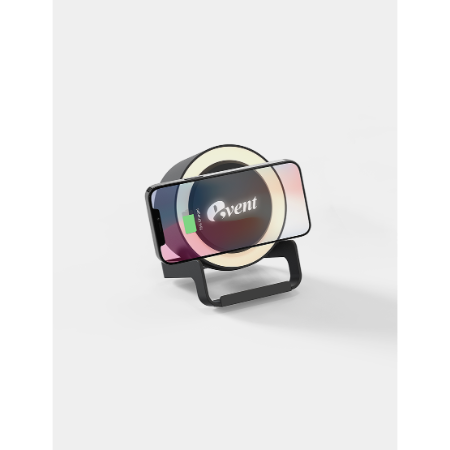 NIGHT LIGHT SPEAKER – Black Bluetooth Speaker with Wireless Charging and LED Display