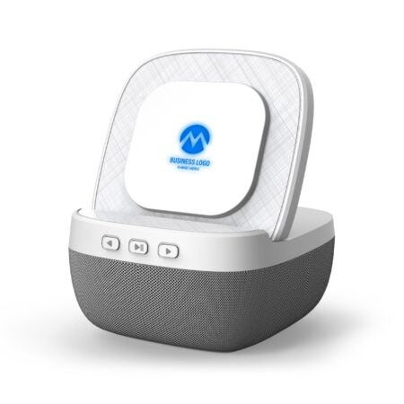 BOOM SOUND – Powerful 5W Speaker with 15W Wireless Charger and Light-Up Logo
