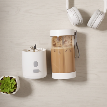 PORTABLE BLENDER ? Powerful 450ML Rechargeable Mixer for Smoothies & On-the-Go Blending with Up to 18 Uses Per Charge