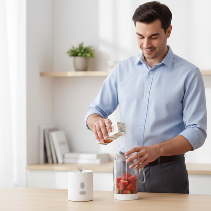 PORTABLE BLENDER ? Powerful 450ML Rechargeable Mixer for Smoothies & On-the-Go Blending with Up to 18 Uses Per Charge