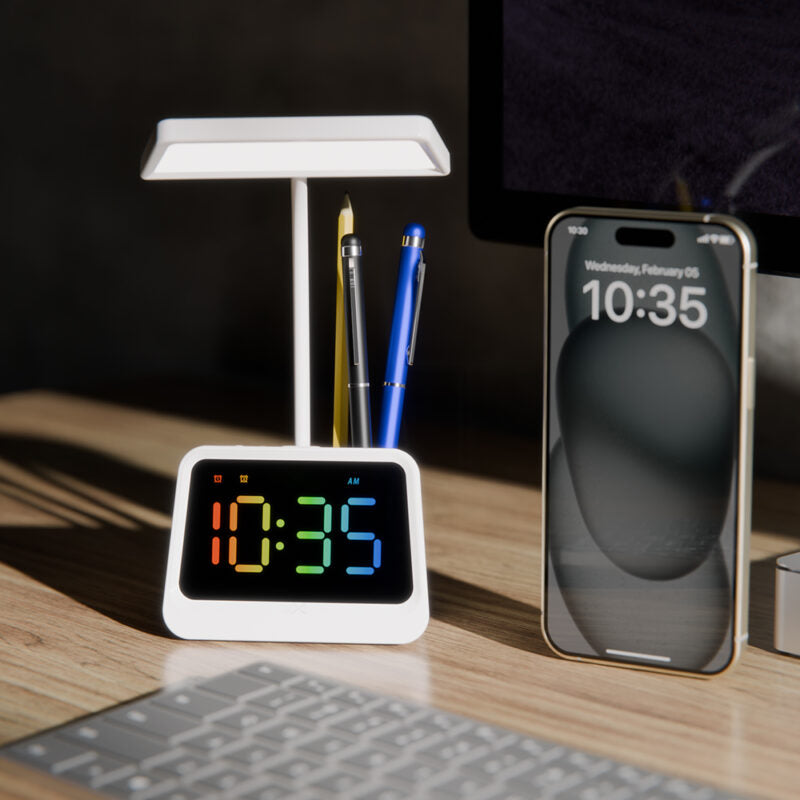 CLAMP ? Multifunctional Bluetooth Speaker with 20-Hour Playtime, TWS, FM Radio, RGB Lighting & Phone Stand